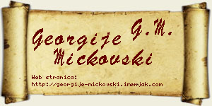 Georgije Mickovski vizit kartica